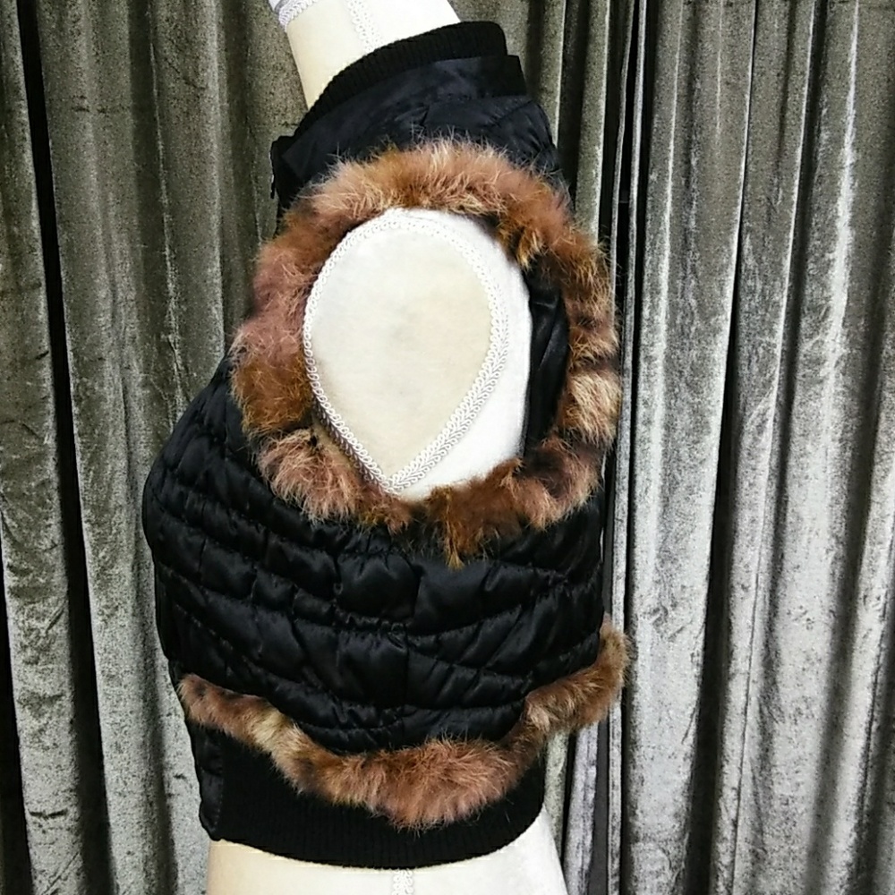 Papaya Rabbit Fur Vest - Picture 9 of 10